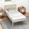 Infans Twin Size Wooden Platform Bed Frame with Headboard Mattress Foundation Natural - 3 of 4