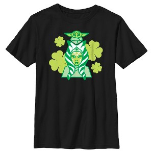 Boy's Star Wars: The Mandalorian St. Patrick's Day Ahsoka Tano and Grogu T-Shirt - 1 of 4