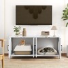 Tangkula Cat Litter Box Enclosure for 2 Cats w/ Double Rooms Wooden Cat Washroom Cabinet - 3 of 4