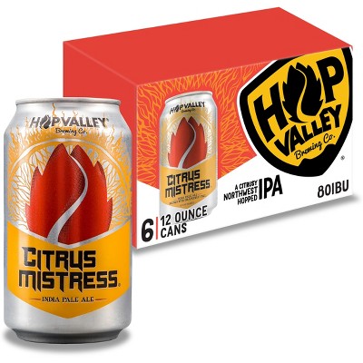 Hop Valley Citrus Mistress IPA Beer - 6pk/12 fl oz Cans