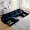 NicBex U-Shaped Corduroy Sectional Sofa,4 Seater Couch with 2 Storage Ottomans and 4 Waist Pillows for Living Room,Bedroom - 2 of 4
