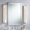 Possini Euro Design Jada Modern Wall Lights Set of 2 Chrome Silver Hardwire 4" Light Bar LED Fixture White Glass for Bedroom Bathroom Living Room Home - 2 of 4