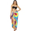 LA LEELA Women's Beach Wrap Bikini Swimwear Cover up Bathing suit Summer Wraps Swimsuit Sarong Skirts for Women One Size Purple, Tie Dye Design - 3 of 4