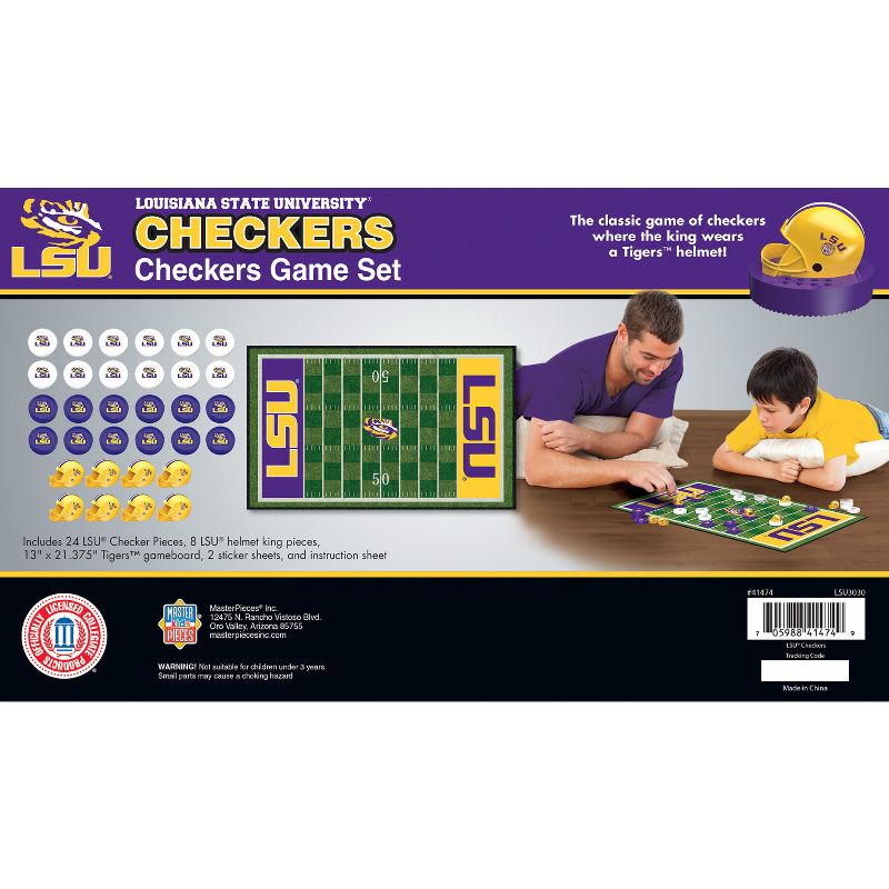 MasterPieces Officially licensed NCAA LSU Tigers Checkers Board Game for Families and Kids ages 6 and Up, 4 of 7