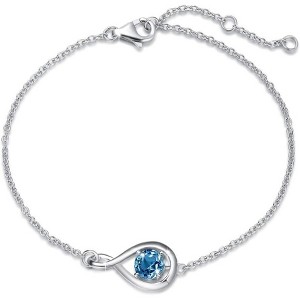 Infinity Birthstone Bracelet - 925 Sterling Silver Adjustable Chain, Fine Jewelry Gift for Women - 1 of 4