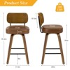 Bekrvio Swivel Counter Height Bar Stools Set of 1/2/3/4,26" Faux Leather Upholstered Bar Stools with Back & Bent Wood Frame for Kitchen Island - 3 of 4