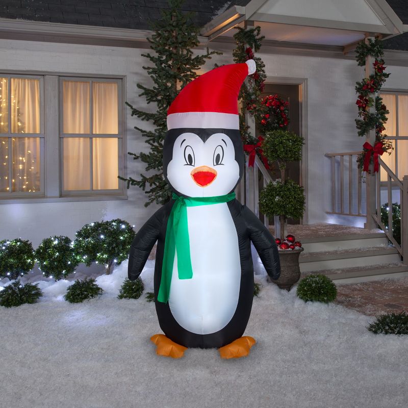Gemmy Christmas Airblown Inflatable Penguin OPP , 7 ft Tall, White, 2 of 4