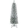 YOOCOZZ Classic Christmas Decoration - 6ft Artificial Pencil Christmas Tree with 329 Snow Flocked Tips, Sturdy Metal Base, Realistic Xmas Tree - 3 of 4