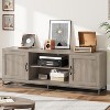 Farmhouse TV Stand for 75",Rustic Entertainment Center with Adjustable Shelves and Sturdy Metal Legs,Wooden Media Console for Living Room or Bedroom - 2 of 4