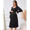 Clearlove Women's Maternity Dress Ruffle Long Sleeve Pregnancy Clothes Dress - 4 of 4