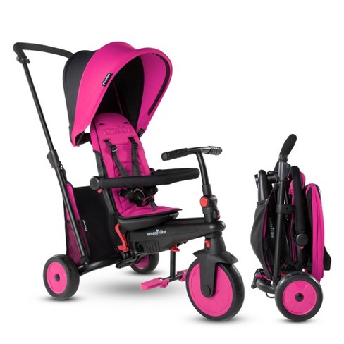 SmarTrike STR 3 Plus Kids 6 in 1 Compact Folding Stroller Trike Pink NEW 