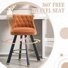 MOONMISS Set of 2 velvet bar chairs,Back pull point design, 360 degree rotation, back pull loop detachable design, rivet decoration - 2 of 4