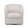 Dexmalle Large Swivel Club Chair,White - 4 of 4