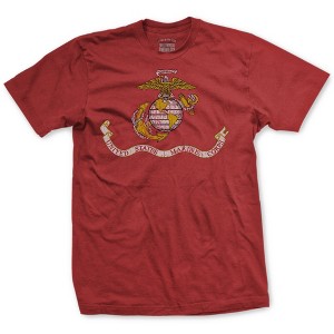 OUTSIDE THE WIRE Leatherneck for Life USMC Flag Vintage T-Shirt - 1 of 2