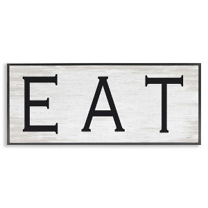 Stupell Industries EAT Farmhouse Kitchen Sign Soft Distressed Pattern, 13" x 30" - 1 of 4