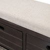 NicBex 32" Solid Wood Storage Bench with 2 Drawers,Entryway Bench with Removable Basket&Cushion,Shoe Bench for Bedroom&Entryway - 4 of 4