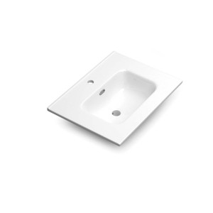 ChicFurnit Bathroom Sinks Vessel Sink Rectangle Sink Vanity Sink Art Basin Undermount Bathroom Sink for Bathroom, White, 24.21"*18.31"*6.89" - 1 of 4