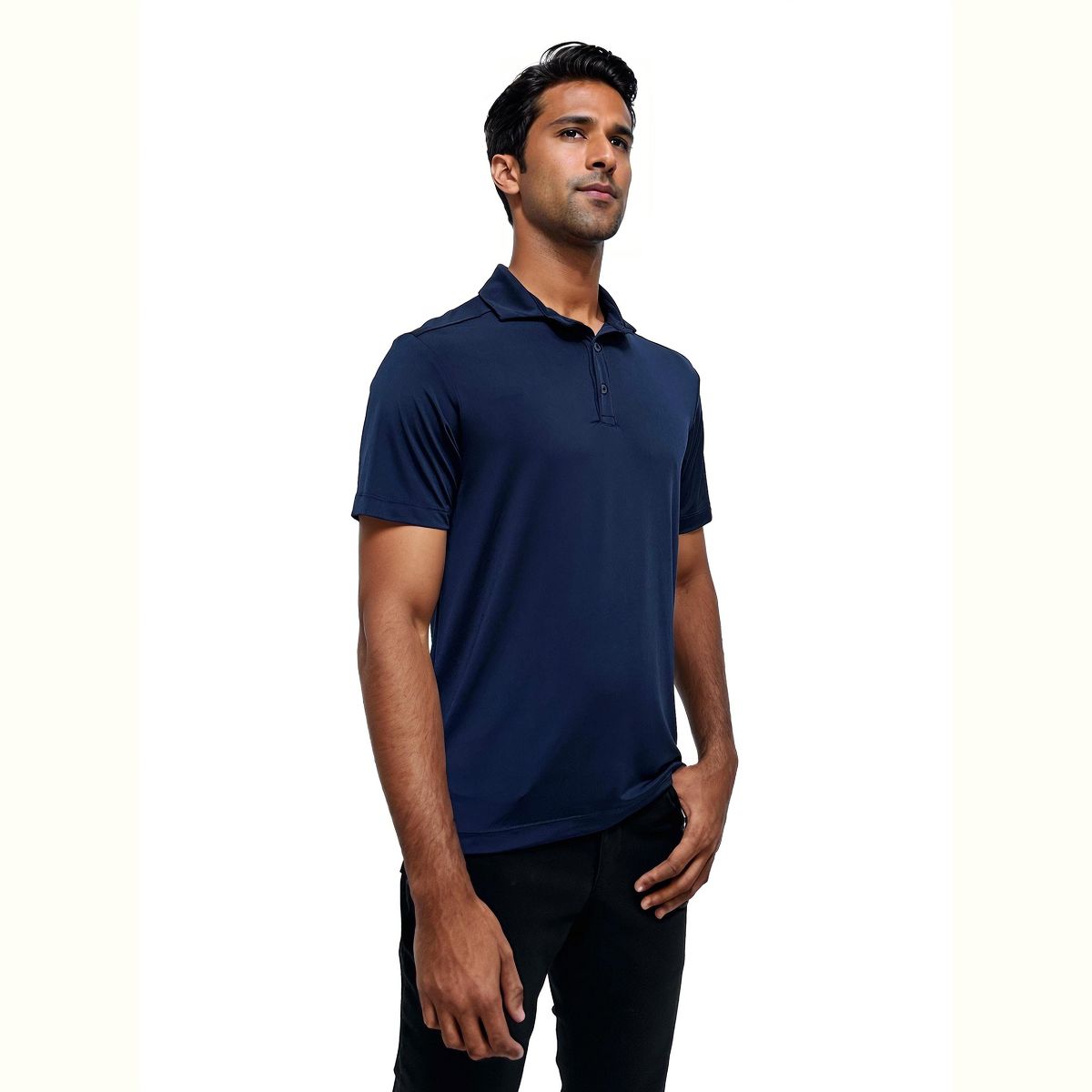 24seven men Wrinkle Resistant 3 Button Machine Washable Polo Shirt - thumbnail 8