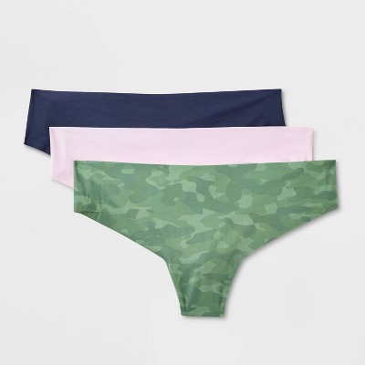 Women's 3pk Invisible Edge Thong Underwear - Wild Fable™