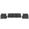 3-Piece Chenille Modular Upholstered Sofa Set with 5-Seater Capacity - 2 of 4