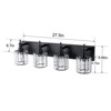 LLHZSY 3/4/5-Light Modern Bathroom Crystal Vanity Light with Round Lampshade -Light Modern Bathroom Wall Light Fixtures-Chrome/Black - 4 of 4
