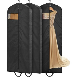 1/2/3 Pack 65" Long Waterproof Garment Bags, Wedding Dress Covers for Gowns, Tuxedos & Coats - 1 of 4