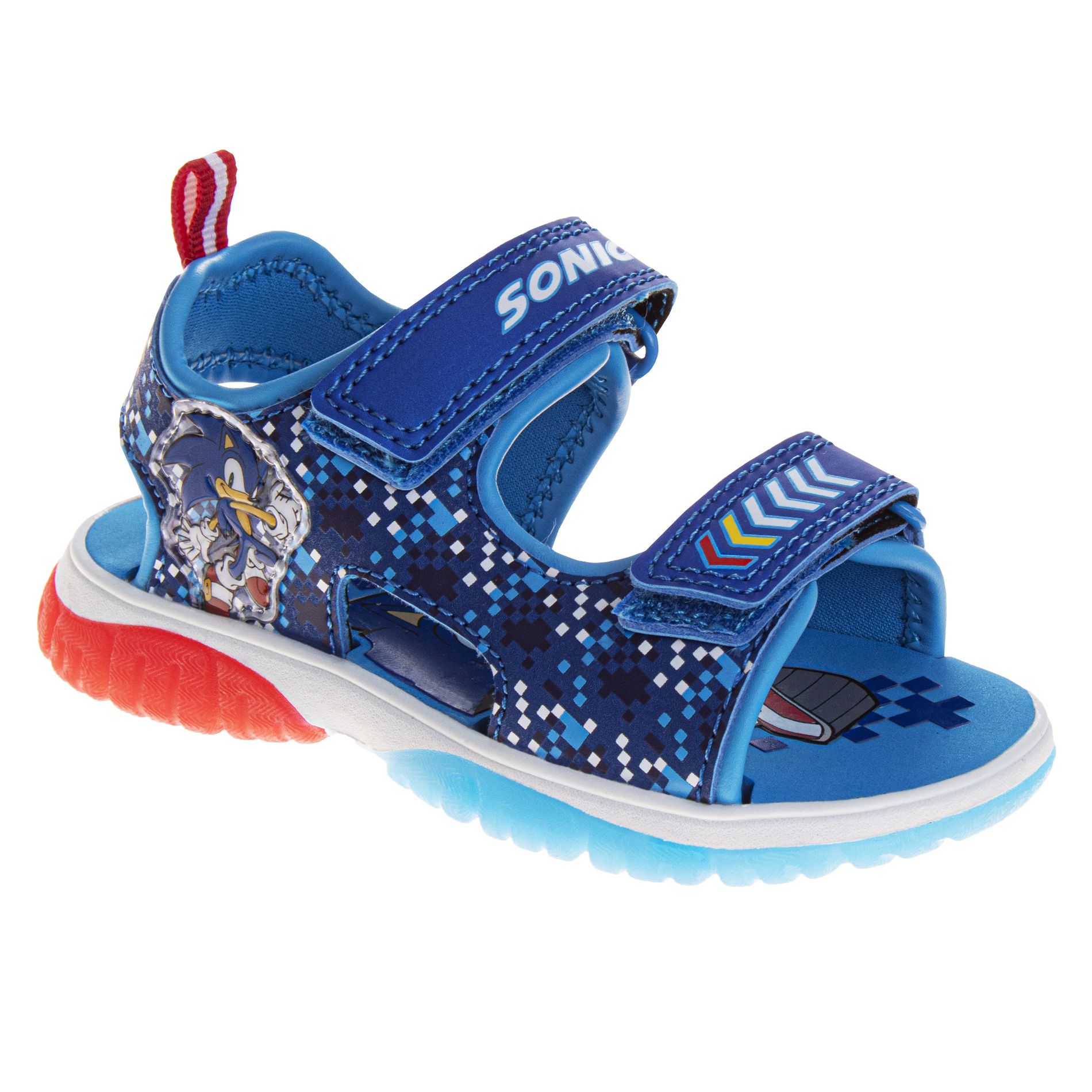 SEGA Sonic the Hedgehog Boys Hook and Loop Sport Sandals with Tails (Toddler)