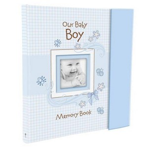 Christian Art Gifts Boy Baby Book of Memories Blue Keepsake Photo Album Our Baby Boy Memory Book Baby Book with Bible Verses, the First Year - 1 of 1