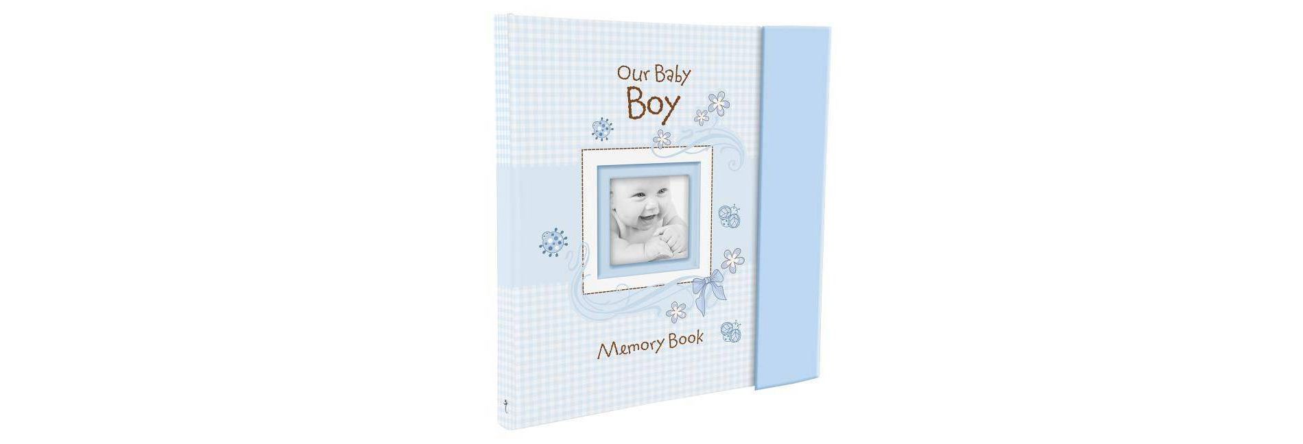 Christian Art Gifts Boy Baby Book of Memories Blue Keepsake Photo Album Our Baby Boy Memory Book Baby Book with Bible Verses, the First Year