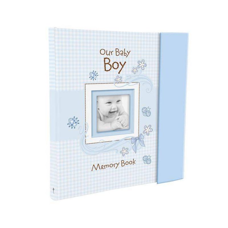 Christian Art Gifts Boy Baby Book of Memories Blue Keepsake Photo Album Our Baby Boy Memory Book Baby Book with Bible Verses, the First Year, 1 of 2