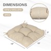 Aoodor 19x19x5 Inch Tufted Outdoor Chair Cushions, Water and Fade Resistant Polyester Dining Chair Pads with Ties for Patio Furniture, Set of 4 - 4 of 4