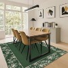 Washable Green Area Rug - Modern Soft Bordered Non-Slip Carpet for Living Room, Bedroom, Office - 3 of 4