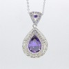 Lona Teardrop purple Cz Pendant Necklace Women Ginger Lyne Collection - 3 of 4