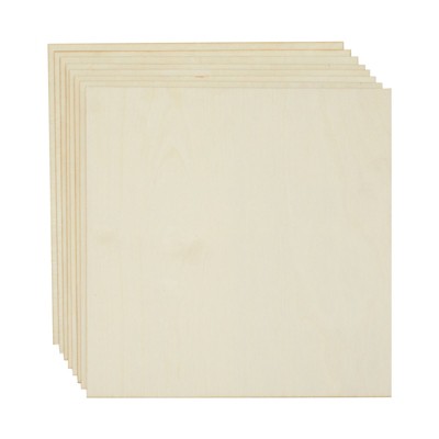 Bright Creations 8 Pack Wood Panels, Unfinished 3mm Birch Plywood Sheets, Arts and Crafts 12 x 12 in