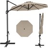 10FT Outdoor Cantilever Umbrella Patio Umbrella Market Sun Shade Windproof Offset Umbrella with 360-Degree Rotation - 4 of 4