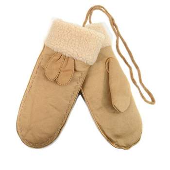Women's Warm Winter Mittens with Faux Fur Lining
