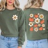 Simply Sage Market Women's Graphic Sweatshirt Distressed Flowers and Pumpkins Front and Back - 2 of 4
