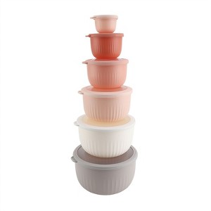 COOK WITH COLOR DEEP MIXING BOWLS WITH LIDS 12 PIECE MULTI - 1 of 4