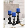 3x3 Pillar Candles Set of 3 - Rustic Unscented No Drip Blue Candles for Home Decor, Weddings, Centerpieces - 4 of 4