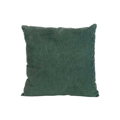 18x18 Corduroy Velvet Filled Throw Pillow Green Cotton, Rayon & Polyester by Foreside Home & Garden