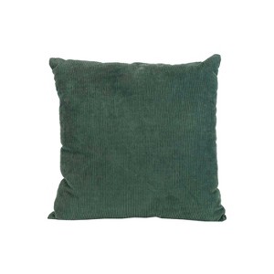 18x18 Corduroy Velvet Filled Throw Pillow Green Cotton, Rayon & Polyester by Foreside Home & Garden - 1 of 4