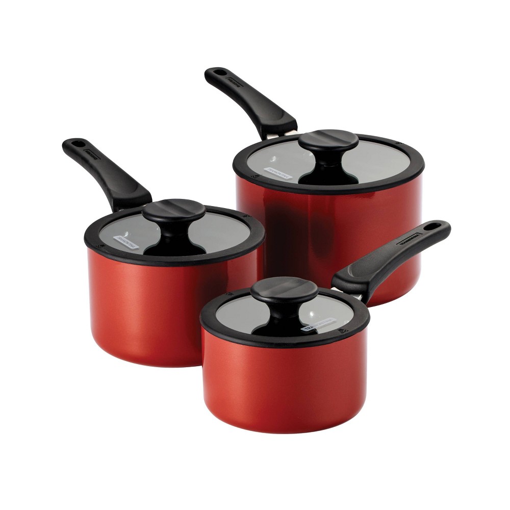 Photos - Pan Tramontina 6pc Aluminum Non-Stick Nesting Cookware Set Red 