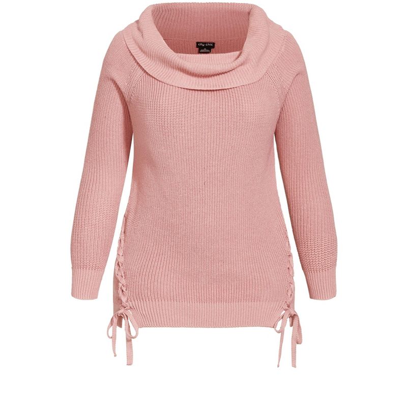 Women's Plus Size Intertwine Sweater - blush | CITY-CHIC, 5 of 7