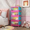 ChicFurnit Utility Storage Cabinets 4 Tiers Multi Use Storage Cabinet Folding Storage Cabinet for Home Spaces, Multicolored, 20.47"*12.2"*10.83" - 4 of 4