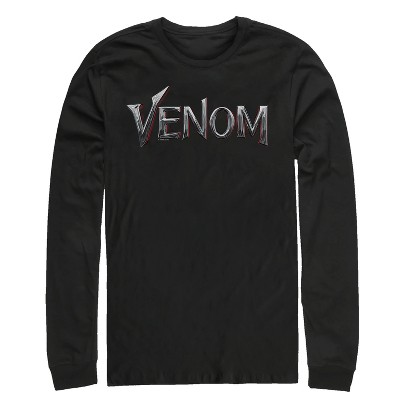 Men's Marvel Venom Film Metallic Logo Long Sleeve Shirt