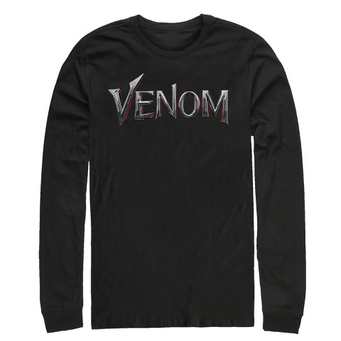 Men's Marvel Venom Film Metallic Logo Long Sleeve Shirt : Target