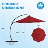 Hyleory 10/11/12 ft. Outdoor Curvy Cantilever Umbrella with Sand Bag Umbrella Base - 2 of 4