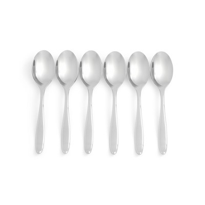 Portmeirion Sophie Conran Floret Stainless Steel Dessert Spoons, Set of 6 - 5.7 Inch