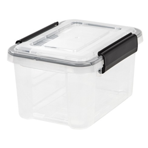 IRIS USA 6.5 Quart WeatherPro™ Storage Container Box Bin with Seal Latching  Lid, Clear