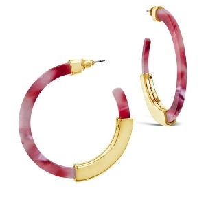 SHINE by Sterling Forever 2" Resin Bar Hoop Earrings - 1 of 3